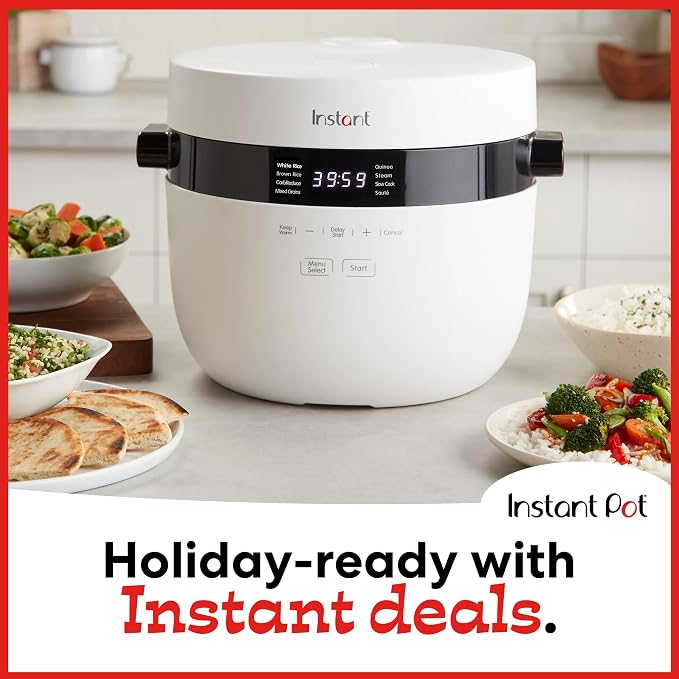 Instant Pot 20-Cup Rice Cooker, Rice and Grain Multi-Cooker with Carb Reducing Technology without Compromising Taste or Texture, From the Makers of Instant Pot, Includes 8 Cooking Presets
