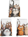 Jztco 3 Pcs Cute Cat Kitchen Towels, Cats Soft Absorbent Hand Tea Towel | Microfiber Dish Cloths for Drying Dishes, Waffle Dish Towels for Kitchen Home Bathroom Decor, Cat Lover Gifts for Women Mom