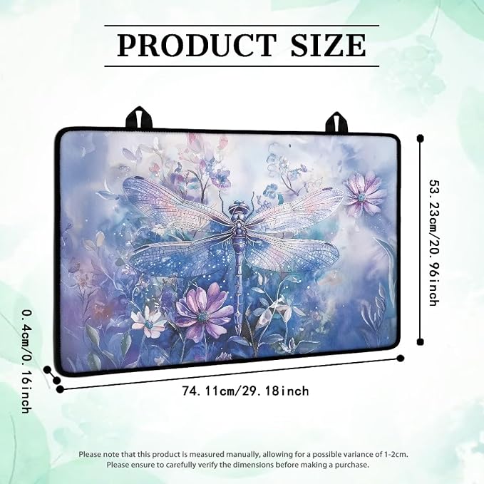 Dragonfly Daisy Print Stove Top Covers Waterproof Electric Stove Cover Mat 29.18 x 20.97 inch Glass Cooktop Protector Large Coffee Machine Mat for Flat RV Range