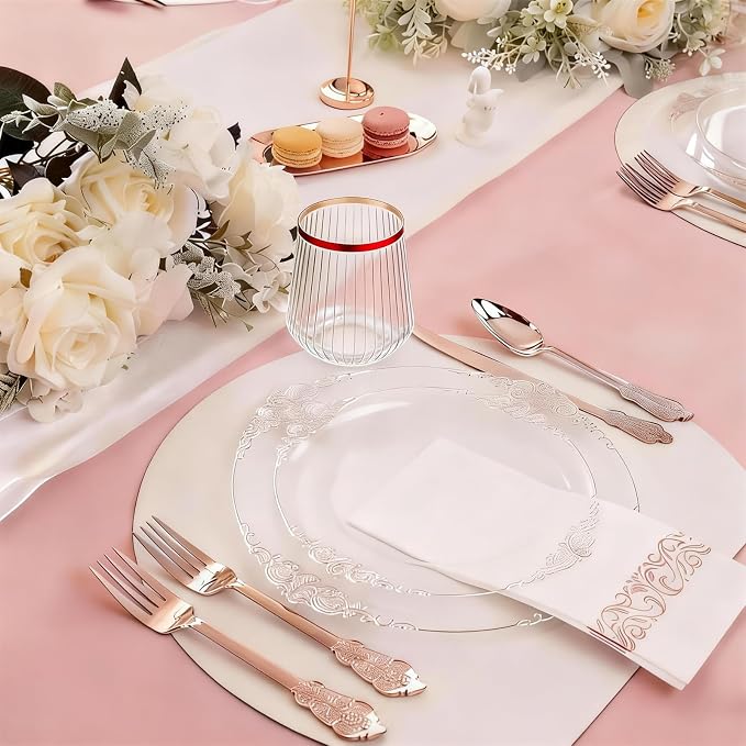 BESTSTAR 36 Pcs 12oz Plastic Clear Red Rim Ribbed Wine Glasses | Origami Ripple Disposable Champagne Glasses Elegant Whiskey Glasses Ideal for Weddings,Bars,Christmas, Pool Party, Daily Use