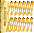 EDDEAS 12 PCS Small Serving Tongs, 4.3" Mini Gold Tongs, Gold Kitchen Tongs for Serving Food, Coffee Bar, Tea Party, Desserts Party and Ice Bucket