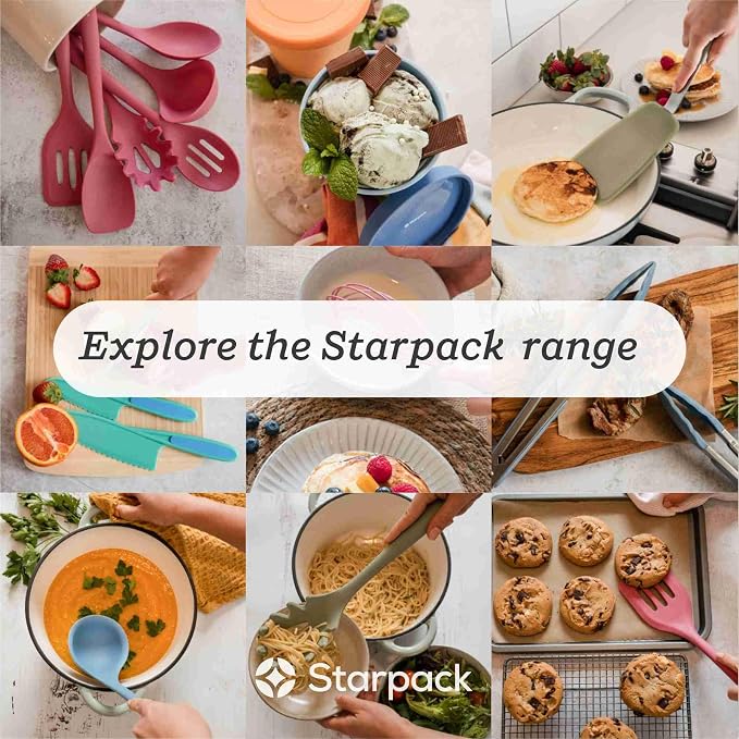 Starpack Get a Grip Silicone Kitchen Tongs (2-Pack, 9" + 12") - LFGB Non Toxic, 600°F Heat Resistant, BPA-Free - Heavy-Duty Stainless Steel, Locking - Dishwasher Safe for Nonstick Cookware Sage Green