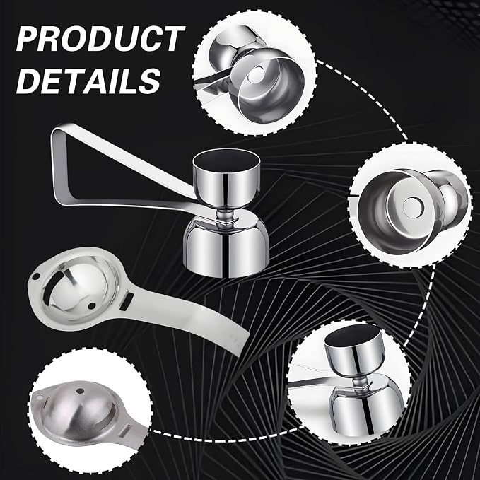 2-in-1 Egg Cracker Topper & Egg White Separator Set - Easy Open Raw Egg Shell with Elastic Ball, Yolk Separator Spoon for Baking, Cooking, and Craft (Kitchen Gadgets)