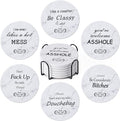 6Pcs Absorbent Coasters Set with Holder,Ceramic Drink Coaster,4 in（A10） | Marble Style Ceramic Drink Coaster,Suitable for Kinds of Cups,Modern Style Coaster for Coffee Table