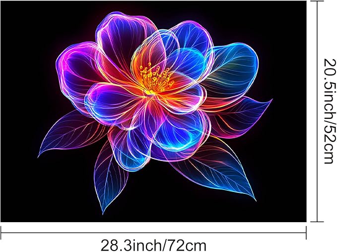 HOMETITUTE Neon Bloom Flower Stove Top Cover 28x20 Diatomite Mat