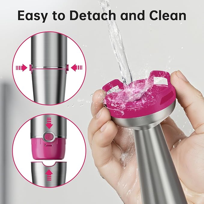 Turelar Immersion Blender Handheld Corded Hand Blenders Set 1100W, Trigger Variable Speed 5 in 1 Stick Emulsifier with Chopper, Whisk and Frother for Soup, Baby Food and Smoothies, Rose Red