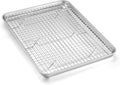 Homikit Baking Sheet with Wire Rack Set (1 Pan+1 Cooling Rack), 16" x 12" | Stainless Steel Jelly Roll Pan with Grid Cooling Rack, Nonstick Baking Cookie Bacon Tray for Oven Cooking, Dishwasher Safe