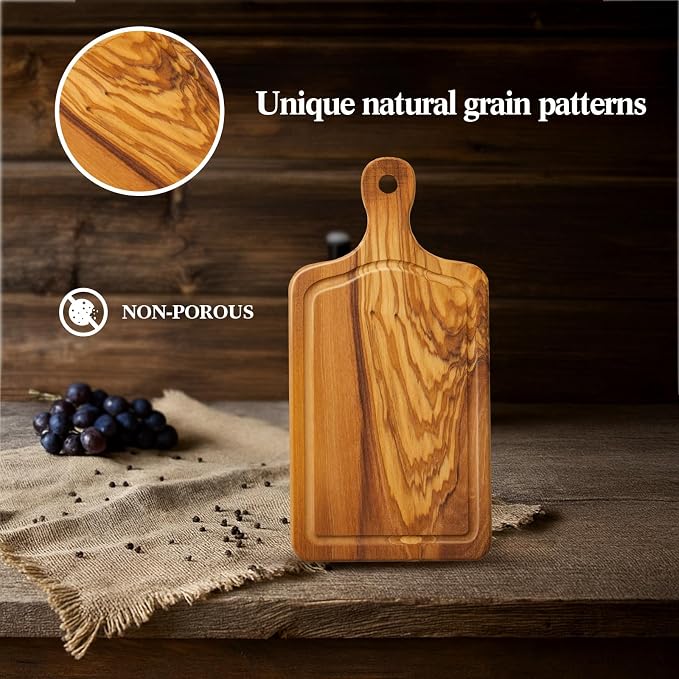 1 Set Bridal Shower Favor Prizes Charcuterie Board,Olive Wood Color | Olive Wood Cheese Board with Knife Fork Thank You Tag, Gift Box for Guests, Valentines Wedding Baby Shower Party Favors