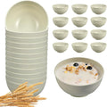 HEYCOME 12 Pcs Unbreakable Cereal Bowls Set, 26 Oz Wheat Straw Bowls Set, Microwave & Dishwasher Safe Bowls for Kitchen, Reusable Plastic Bowls for Soup, Salad and Snack, BPA Free, Beige