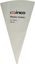 Winco Pastry Bag Cotton with Plastic Coating, 21-Inch,White,Medium | Great for Icing, Frosting, Pastries and Cake Decorating