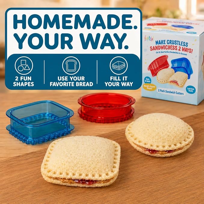 Bento Box Accessories - Crustable Sandwich cutters for kids - Uncrustable Sandwich Cutter and Sealer -School Lunch Accessories