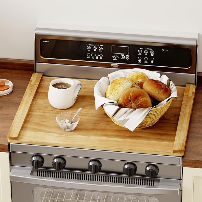 Noodle Board Stove Cover, Stove Top Covers for Electric 30"L X 22"W, Stove Top Covers for Gas Burners, Sink Cover for Counter Space, Durable Easy Clean Countertops, Farmhouse Decor Tray