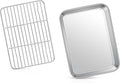 9” Baking Sheet Pan with Rack, Joyfair Stainless Steel Toaster Oven Tray | Bakeware Cookie Pan & Cooling Rack for kitchen bake Jelly Roll/Bacon/Meat, Commercial Metal & Rust-free, Dishwasher Safe