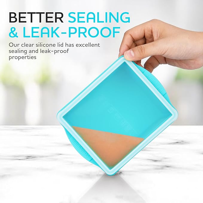 2 Cup Silicone Freezer Trays with Lids, Silicone Soup Freezer Molds - Leakproof, BPA-Free, Stackable, Microwave & Dishwasher Safe, Perfect for Soups, Sauces, Meal Prep, and Baked Goods - 4 Pack
