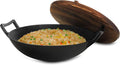 Megachef 14 Inch Pre-Seasoned Cast Iron Wok with Lid