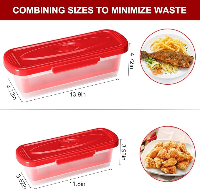 Batter Bowl with Lid, 2-Pack Fish Batter Shaker, Better Breader Shaker Bowl with Breading Shaker Tray, Batter Bowl with Lids Shaker for Frying Chicken Wings Fish Onion Rings Veggies