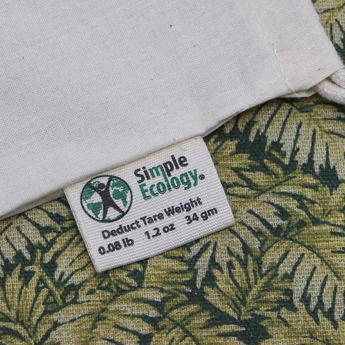 Reusable Grocery Produce Shopping and Storage Bags, Organic Cotton Muslin, Set of 6 (2 ea. of L, M, S)