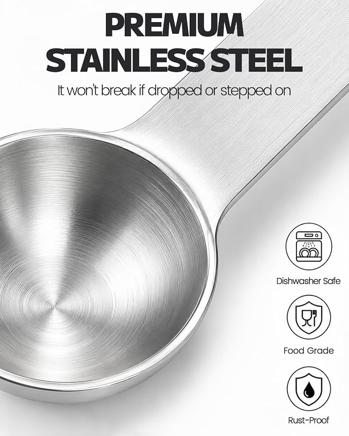 MIMORE 5 Gram Scoop, 3 Pack Stainless Steel 5g Scoop for Creatine | Accurate 5g Measurement, Long Handle Design, Fits Inside the Supplement Tub, Durable and Resuable, Dishwasher Safe