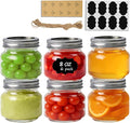 ComSaf 8 oz Square Mason Jars, 6 Pack Small Regular Mouth Jars with Lids | BPA-Free Materials, Half-Pint Portions, Small Jam, Jelly, Honey Sample, Spice Rack, DIY Candles, For Big Canning Project