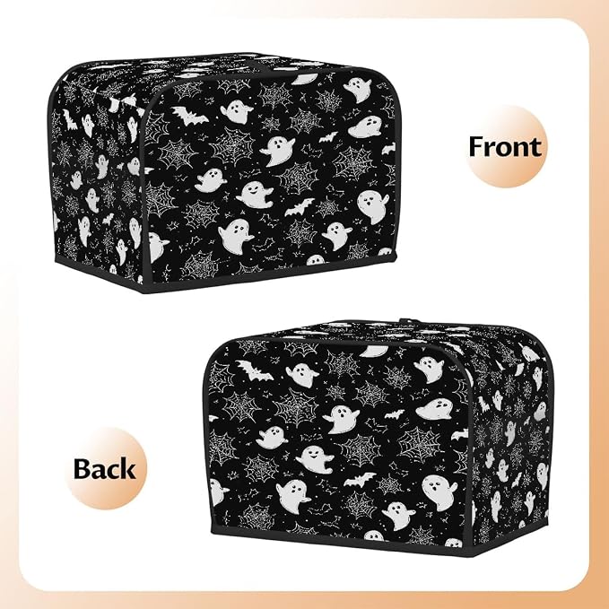 2 Slice Toaster Cover Cartoon Ghosts Spider Toaster Covers Two Slice Wide Slot Waterproof and Dustproof Covers for Wide Slot Toasters and Small Appliances Kitchen Decor Gifts