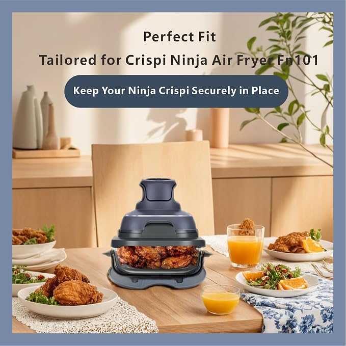 Silicone Heat Resistant mat for Ninja Crispi Air Fryer,Heat-Insulating Accessories Compatible with Ninja crispi FN101 containers,Kitchen Air Fryer Trivet (Cyberspace)