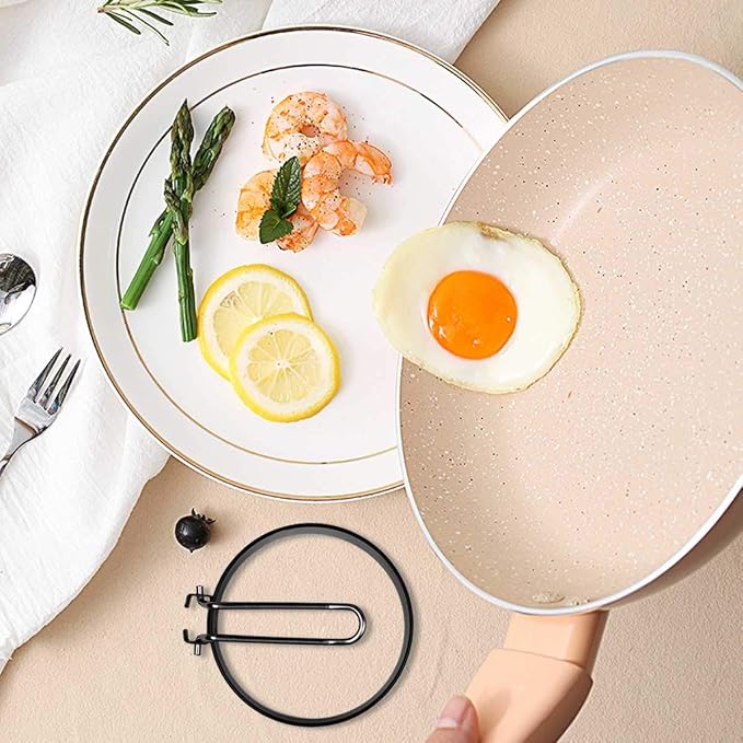 4 Pack Stainless Steel Eggs Maker Non Stick Round Egg Cooker for Cooking Cooking Rings Shaper for Frying Pancake Sandwiches Metal Handle Household Kitchen Breakfast Tool Egg Shaper