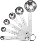 Measuring Spoons, Premium Heavy Duty Stainless Steel Measuring Spoons Cups Set, Small Tablespoon with Metric and US Measurements, Set of 6 for Measuring Dry and Liquid Ingredients