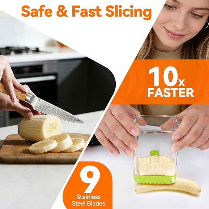Strawberry Slicer Cup, Fruit Cutter, Quick-Slice, Meal Prep, Green | Dual-Function Base, Easy-Clean & Storable – 304 Stainless Steel Blade – Quick & Safe Slicing Kitchen Gadget
