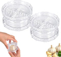 2PCS Clear Manual Garlic Twister and Ginger Mincer Tool,Manual Garlic Twister and Mincer for Garlics, Onion, Ginger, Herbs, Nuts, Impact Resistant Kitchen Gadget & Home Accessory