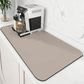 Coffee Mat Super Absorbent Dish Drying Mat Coffee Bar Mat 18"x 36", Khaki | Match with Coffee Machine Accessories Large Drying Mats for Kitchen Counter