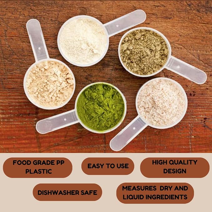 67cc Long Handle Measuring Scoop (4 Tablespoon / 67mL) - Heavy-Duty Plastic Spoon for Powders, Protein, Coffee, and Baking, 1-Pack