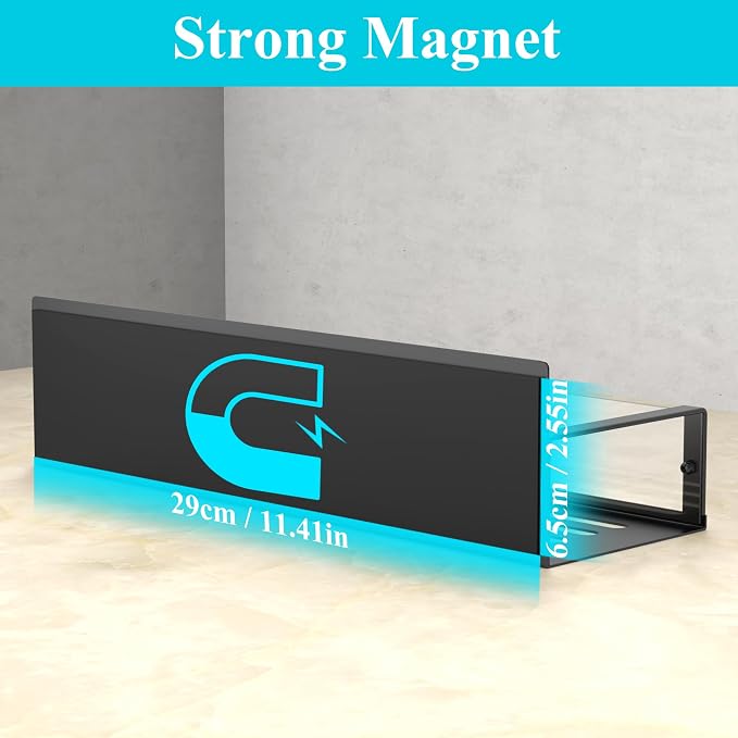 Metal Magnetic Spice Rack for Refrigerator Clear, 2 Pack | Magnetic Shelves Heavy Duty for Fridge in Kitchen, Seasoning Storage Organizer, For Oven Washer and Dryer, For Heavier Items
