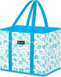BALEINE 1PK Reusable Grocery Bags, Heavy Duty Shopping Tote Bag | 12'' Long Handles, Reinforced Bottom Keeps Upright, Fold Flat Storage, Water-Resistant Shopping Bag, Multiple Color Options