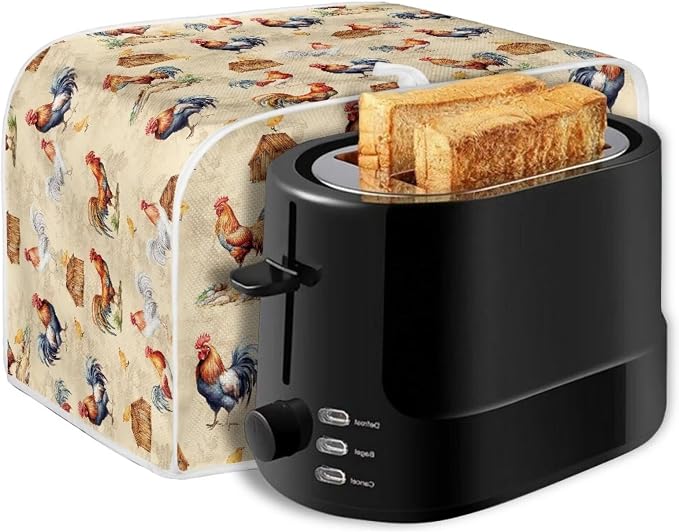 Chicken Pattern Two Slice Toaster Cover, Kitchen Small Appliance Covers Home Table Decoration Microwave Oven Dustproof Cover Keep From Dirty Stain, Yellow