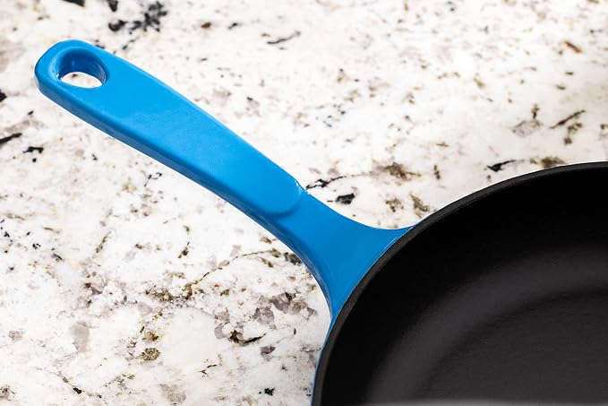 Lodge EC11S33 Enameled Cast Iron Skillet, 11-inch, Caribbean Blue