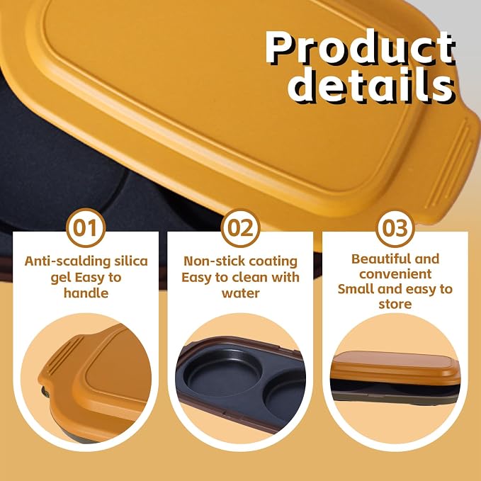 Quick-Heat Microwave Egg Cooker, Portable Poacher/Fryer Egg, Egg Cooker for Breakfast Sandwiches Maker for 2 Eggs, for Kitchen, Travel, Gifts Dishwasher-Safe (yellow)