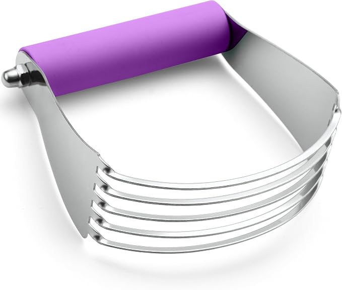Spring Chef Large Dough Blender For Baking - Durable Pastry Blender, Orchid | Heavy Duty Dough Mixer Hand Tool w/ Stainless Steel Blades, Professional Pastry Cutter Tool for Easy Mixing, Dishwasher Safe