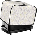 2 Slice Toaster Cover Pastel Flower Pattern Dust Proof Washable Kitchen Appliance Cover with Pocket, Oxford Fabric Countertop Toaster Protector for Standard Toasters Small Appliances
