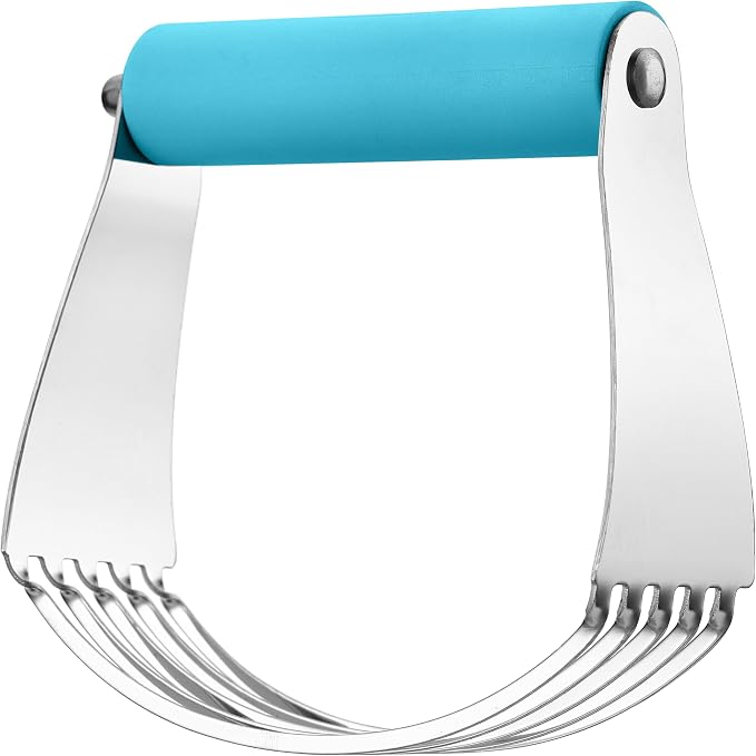 Spring Chef Large Dough Blender For Baking - Durable Pastry Blender - Teal | Heavy Duty Dough Mixer Hand Tool w/ Stainless Steel Blades, Professional Pastry Cutter Tool for Easy Mixing, Dishwasher Safe