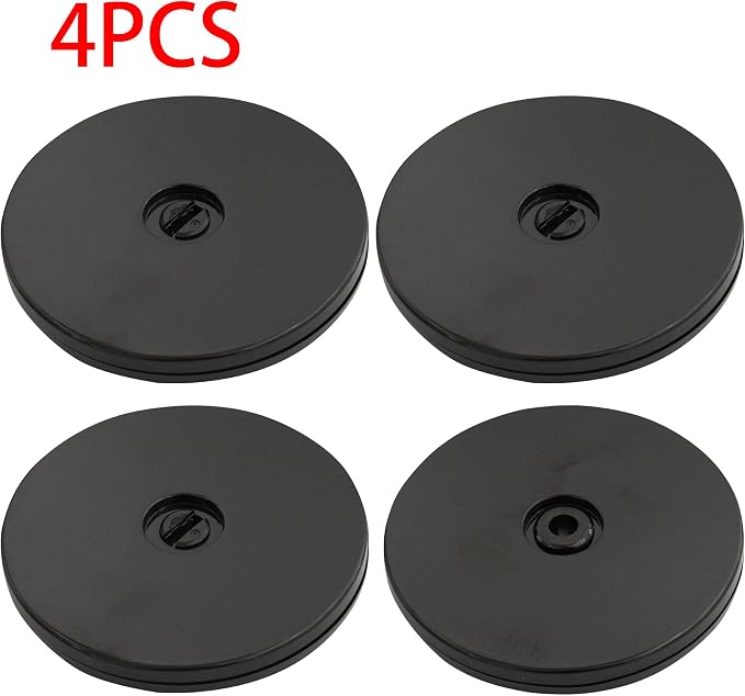 4Pcs Black Acrylic Lazy Susan 4 Inch Turntable Organizer Bearings | Mini Lazy Susan, Small Lazy Susan Turntable, 360° Rotating Swivel Plate for Spice Rack, Cosmetic, Cake, Pantry, DIY Display