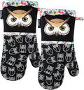 Alselo Oven Mitts, 7"x13.5", 1 Pair | Silicone, Printed, Kitchen Mittens