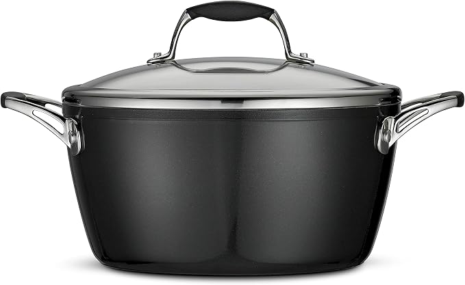 Tramontina Ceramica Deluxe 5-Quart Dutch Oven Pot with Lid | Ceramic Non Stick, Oven-Safe, Metallic Black