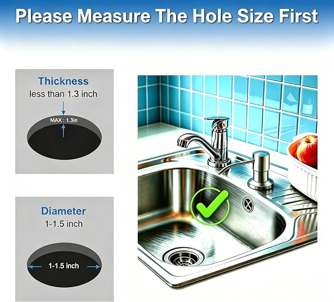 Soap Dispenser for Kitchen Sink, Countertop/Built in Dish Soap Dispenser | Sink Soap Dispenser with Stainless Steel Pump and 47" Silicone Extension Tube Kit, No Need to Frequent Refills-Brushed Nickel