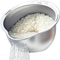 DOPMEP Rice Washer Strainer Bowl Stainless Steel Colander with Side Drainer | Ideal for Soaking, Washing, Cleaning, and Rinsing Rice, Fruits, Vegetables & Beans, Versatile Kitchen Tool