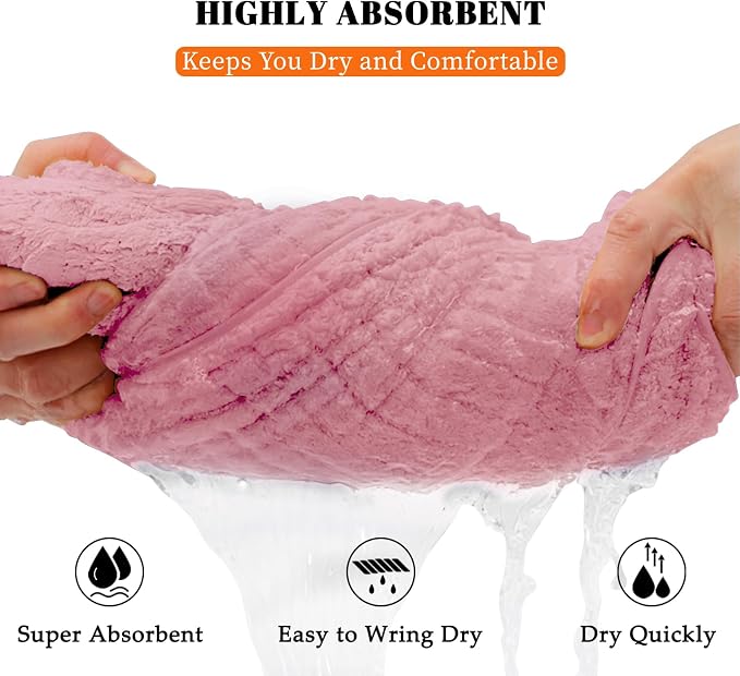4 Pack Bath Towels Set 35 x 70in Extra Large, Ultra Soft Microfiber | Luxury Thick High Absorbent and Quick Dry Bath Sheet for Bathroom, Beach, Yoga, Sport,SPA, Fitness, Pink