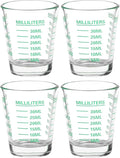 Shot Glass Measuring Cup | Non Fading Set of 4 | Bar Bartender Accessories, Jigger for Bartending