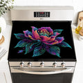 Boho Floral Stove Top Cover 28x20 Inch Glass Stove Cover | Heat Resistant Cooktop Protector Mat with Non-Slip Backing, Scratch Protection and Countertop Drying Mat.