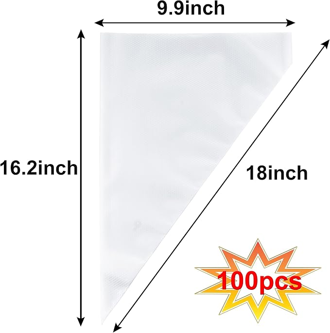 Piping Bags, Pastry Bags 100PCS 18 Inch, Disposable Icing Piping Bags | Tipless Icing Piping Bag For Cookie/Cake Decorating Supplies, Anti Burst And Non-Slip Thicken Cake Decorating Bags