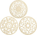 Smitchraft Silicone Trivets for Hot Dishes, Pots & Pans, Multi-Use Hot Pads Kitchen Quartz Countertops, Pot Holders Trivet Mat, Non-Stick Carved Heat Resistant Mats for Counter & Table, Set 3 Biege