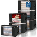 90L Large Storage Bags, 6 Pack Clothes Storage Bins Closet Organizers | Foldable Storage Containers, with Reinforced Handle, for Clothing, Blanket, Comforters, Bed Sheets, Pillows and Toys